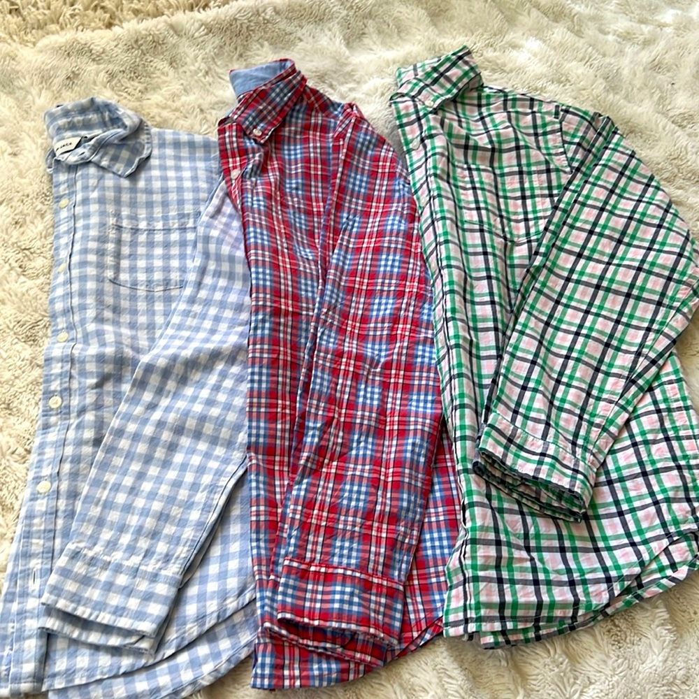 Janie & Jack lot of 3 Boys button down shirts. EUC Size 12